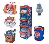 Paw Patrol Confezione combinata di cubi portaoggetti, portaoggetti da appendere, cesto pop-up e gancio per appendere oggetti