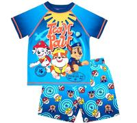 Paw Patrol Costume da Bagno per Ragazzi, 2 Pezzi, Pantaloncini da Bagno e Maglietta, Protezione dai Raggi UV, Costume da Bagno per Ragazzi dai 2 ai 6 Anni, Blu, 5-6 Anni