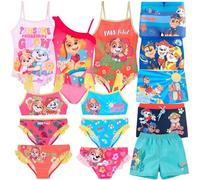 Paw Patrol - Costume Mare Bambina Bambino - Intero Bikini Boxer Monokini Parigamba - Skye Everest Chase Marshall Rubble - Ufficiale Nickelodeon [Boxer 1839 Azzurro - 6 Anni]