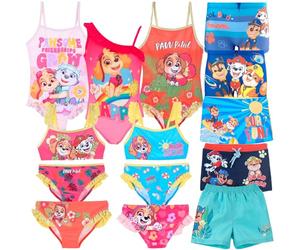 Paw Patrol - Costume Mare Bambina Bambino - Intero Bikini Boxer Monokini Parigamba - Skye Everest Chase Marshall Rubble - Ufficiale Nickelodeon [Bikini 1835 Arancione - 6 Anni]