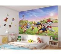 Paw Patrol Cuccioli Carta da Parati 252x182cm Murale Verde Per Cameretta