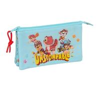 PAW PATROL DINO RESCUE - Astuccio triplo, astuccio per bambini, ideale per bambini in età scolastica, comodo e versatile, qualità e resistenza, 22 x 3 x 12 cm