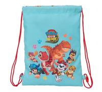 PAW PATROL DINO RESCUE - Zaino a sacco piatto Junior, ideale per bambini di diverse età, comodo e versatile, qualità e resistenza, 26 x 34 cm