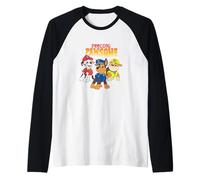 Paw Patrol Feeling PAWsome Pup Trio Gradient Text Maglia con Maniche Raglan