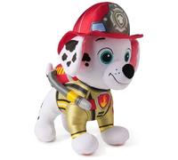 PAW Patrol Fire Rescue - Peluche Marshall Deluxe, 25 cm, in uniforme e con zaino antincendio, giocattolo per bambini dai 3 anni in su
