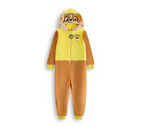 Paw Patrol Rubble Tutina per Bambini e Bambine | Pigiama Tutto-in-Uno per Bambini in Marrone e Giallo | Tuta da Notte Unisex con Cappuccio Ricamato e Orecchie 3D