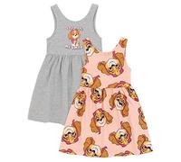 Paw Patrol Girls Dress 2 Pack | Bambini Bambini Grigio Rosa Skye Elicottero Pup Abiti Estivi Senza Maniche | Merchandising delle Serie animate