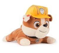 PAW Patrol GUND Rubble Plush, Official Lounging Rubble Plush Toy, Weighted Stuffed Animal, Sensory Toy for Age 1 and Up, 8"