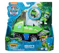 PAW Patrol Jungle Pups, Veicolo Tartaruga di Rocky, veicolo giocattolo con personaggio Rocky da collezione, giocattoli per bamb