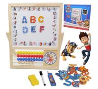 PAW Patrol - Lavagna 2 in 1 per bambini, lavagna bianca e accessori | Magnetica con lettere abaco e orologio | Giocattolo educativo per bambini, ragazzi e ragazze