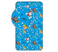 Paw Patrol, lenzuolo con angoli per bambini, 90 x 200 cm, biancheria da letto ufficiale Paw Patrol, in cotone morbido e traspirante, lenzuolo con angoli antiscivolo per letti per bambini, vivace e