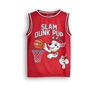 Paw Patrol Maglia da Basket Ragazzi Marshall | Maglietta Sportiva per Bambini Slam Dunk Pup in Rosso | Abbigliamento Sportivo Grafico Cucciolo Dalmata Pompiere | Abbigliamento Sportivo per bambinii
