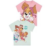 Paw Patrol Maglietta Bambina Confezione da 2, Maglietta Ragazza Estate, Top Ragazza Pacco da 2, Vestiti Bambina Cotone, Rosa 3-4 Anni