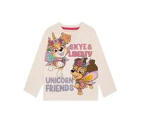 Paw Patrol Maglietta Ragazza, Top Ragazza Liberty E Skye, Maglietta Manica Lunga Bambina Cotone, Vestiti Bambina, Beige 3-4 Anni