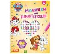 PAW Patrol Malbuch mit Diamantstickern: Mit über 500 Diamantstickern: Glitzerndes Ausmalabenteuer mit Skye, Everest & Liberty - Kreatives Bastelbuch für Kinder ab 4 Jahren