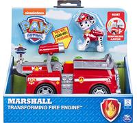Paw Patrol Marshall, camion dei pompieri trasformabile con cannoni ad acqua pop-up, per bambini dai 3 anni in su