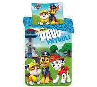 JFabrics - Parure da letto per bebè, motivo: Paw Patrol, reversibile, con copripiumino 100 x 135 cm e federa 40 x 60 cm, motivo: Marcus, Chase e Ruben