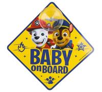 Paw Patrol Marshall, Chase Targhetta per auto con ventosa, gancio per parabrezza BABY ON BOARD (Paw Patrol Marshall)