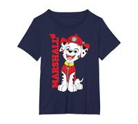 Paw Patrol Marshall Fire Rescue Hero Adventure bay, Cucciolo retrò Maglietta, Donna Plus-Size, Navy, 2X