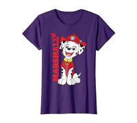 Paw Patrol Marshall Fire Rescue Hero Adventure bay, Cucciolo retrò Maglietta, Donna, Viola, S