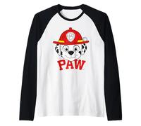 Paw Patrol Marshall Retro Fire Rescue Adventure Pup Opera d'Arte Maglia con Maniche Raglan