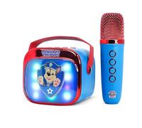 Paw Patrol, mini altoparlante per karaoke a LED, wireless, con microfono Bluetooth, colore blu, luci che cambiano colore