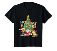 Paw Patrol Natale Holiday Helpers Group Shot Maglietta, Bambini, Nero, 4 Anni