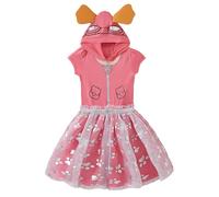 Paw Patrol Nickelodeon - Vestito da bambina in tulle con cappuccio e orecchie, per cosplay, per bambine, bambine, bambine, colore: rosa/arancione, 4