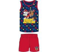 Paw Patrol - Pigiama per bambini, a maniche corte, in cotone, per primavera, estate, set di biancheria da notte 3-8 anni, Colore: rosso, 116