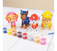 Paw Patrol Pittura il Tuo Statuette Skye Chase Rubble Marshall & Scena Gioco