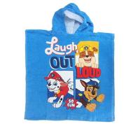 Paw Patrol Poncho Da Bagno Blu 100% Cotone Chase Marshall Rubble 50x110 Cm