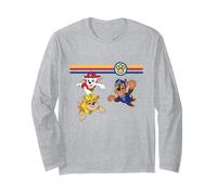 Paw Patrol Pups in Action Retro Multicolor Racing Stripes Maglia a Manica