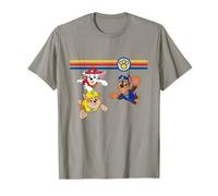Paw Patrol Pups in Action Retro Multicolor Racing Stripes Maglietta