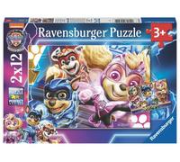 Ravensburger - Puzzle Paw Patrol, the mighty movie, Collezione 2x12, 2 Puzzle da