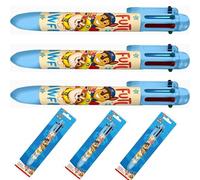 Paw Patrol Rainbow Magic - Penna a sfera retrattile 6 in 1, inchiostro multicolore vivace, punta fine da 0,5 mm, per scuola, ufficio e arte, 3 pezzi