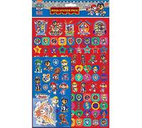 Paw Patrol Rescue Knights - Mega confezione di adesivi, tre tipi di adesivi (circa 150 in totale) | Riutilizzabili su superfici non porose, rosso/blu