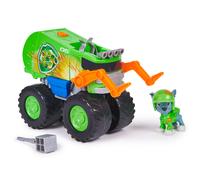PAW Patrol : Rescue Wheels, camion per la raccolta differenziata di Rocky, veicolo giocattolo con lanciamissili e action figure