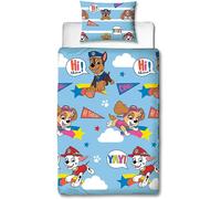 Paw Patrol Reversibile UK Singolo (U.S Doppio) Copripiumino e Federa Set Blu