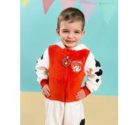 Paw Patrol Marshall Tutina per Bambini e Bambine | Pigiama Tutto-in-Uno per Bambini in Bianco e Rosso | Tuta da Notte Unisex con Cappuccio Ricamato e Orecchie 3D