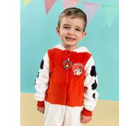 Paw Patrol Marshall Tutina per Bambini e Bambine | Pigiama Tutto-in-Uno per Bambini in Bianco e Rosso | Tuta da Notte Unisex con Cappuccio Ricamato e Orecchie 3D