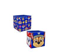 Paw Patrol Scatole portaoggetti con licenza ufficiale, confezione da 2 cubi pieghevoli, design con Chase e Marshall, perfette per organizzare la stanza dei bambini, la stanza dei giochi, 30 x 30 cm