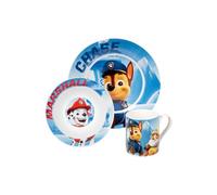 Paw Patrol - Set colazione per bambini, 3 pezzi, piatto in porcellana, ciotola e tazza