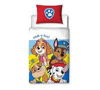 Paw Patrol Set copripiumino per lettino per bambini, design ufficiale Pupster, reversibile, double-face, con federa coordinata, in policotone