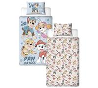 Paw Patrol Set copripiumino singolo con licenza ufficiale, design schizzato | biancheria da letto reversibile per cani su 2 lati con federa coordinata | perfetto per la camera dei bambini | in