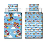 PAW PATROL Set Copripiumino Singolo per Bambini Lenzuola Reversibili Nuvole Cool