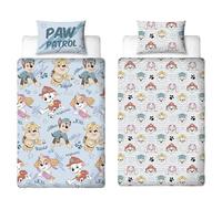 Paw Patrol, set copripiumino singolo per bambini, reversibile, double-face, con federa coordinata con Rubble, Chase, Marshall e Skye