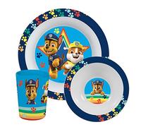 PAW PATROL Colazione, Set 3 Pezzi con Piatto, Ciotola e Tazza per Bere, Stoviglie per Bambini in Plastica, Lavabili in Lavastoviglie/Microonde, Multicolore, 10153293