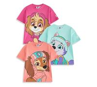 Paw Patrol Set di Magliette per Ragazze | Confezione da 3 Magliette a Maniche Corte per Bambini con Stampa Grafica di Grandi Personaggi | Personaggi dei Cartoni Animati di Skye Everest Liberty