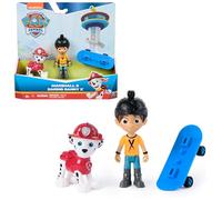 Paw Patrol, Set di personaggi Marshall con Daring Danny X con skateboard, giocattoli per bambini e bambine da 3 anni in su
