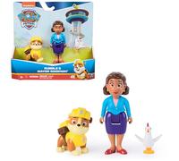 Paw Patrol, Set personaggi di Rubble e sindaco Goodway e Chickaletta, giocattoli per bambini e bambine da 3 anni in su